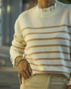 Sweater MINDEN Rayas Beige - comprar online