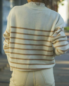 Sweater MINDEN Rayas Beige - tienda online