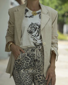 Babucha PARDO Print Leopardo Con Puño - comprar online