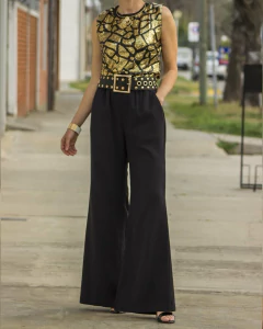Blusa Musculosa STYLE Negra & Dorado en internet