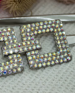 Cinto Caderin COD 8331 - DOBLE CUADRADO STRASS Plateado - Yo Kiero