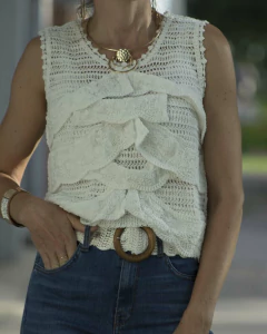 Blusa Tejida BLOOM Blanca