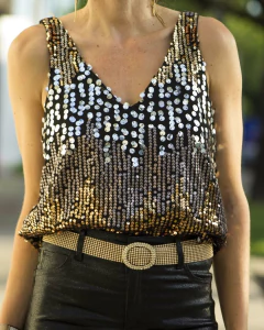 Blusa Musculosa TORY Plata & Oro