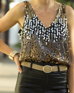 Blusa Musculosa TORY Plata & Oro - tienda online