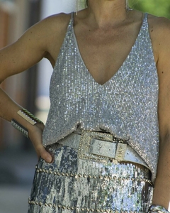 Blusa Musculosa TEN Plata - tienda online