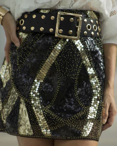 Pollera Mini ROGEL Negra & Dorada
