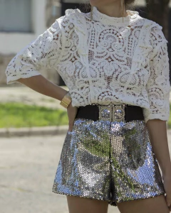 Shorts LIPSO Plateado