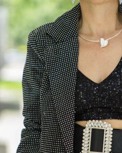 Blazer SAUK Negro con Hotfix Plata - tienda online