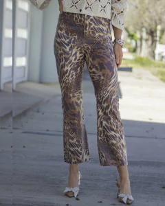 Pantalon LEONI TWIST Print Beige