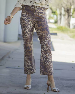 Pantalon LEONI TWIST Print Beige
