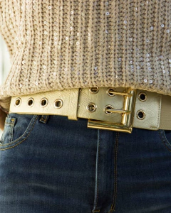 Cinto Faja CODIGO 3376 Beige con Dorado en internet