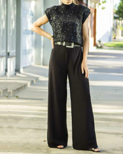 Pantalon Palazzo CHER Negro - comprar online