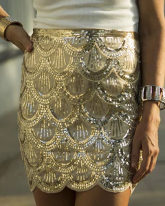 Pollera Mini SUVA Dorada en internet