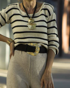 Sweater AGATA Crudo a Rayas - comprar online