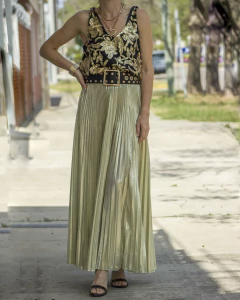 Blusa Musculosa DELHI Negra & Dorado - comprar online
