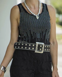 Top Musculosa MARFIL Negro