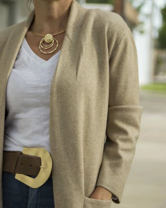 Saco Largo TIZIANA Beige - tienda online