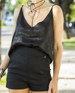Blusa Musculosa MADY Negra con Negro - tienda online
