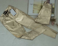 Jeans Riffle Chupin Metalizado Dorado R5067 - tienda online