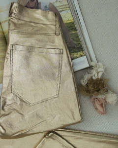 Jeans Riffle Chupin Metalizado Dorado R5067 - tienda online