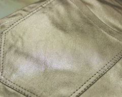 Jeans Riffle Chupin Metalizado Dorado R5067 - comprar online