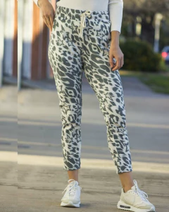 Babucha NELL Leopardo Estrella Gris Con Puño