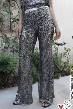 Pantalon STAR Negro & Plateado - tienda online