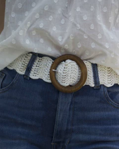 Cinto de Rafia WAVES Blanco - comprar online