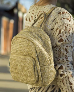 Mochila de Rafia MERY Beige - comprar online