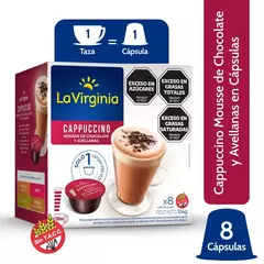 Cappuccino en Cápsulas La Virginia x8u. Mousse de Avellanas