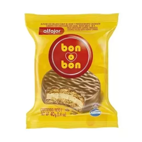 Alfajor Bon o Bon Leche x40g.