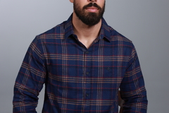 Camisa Xadrez Manga Longa Flanelada Azul 3239 - comprar online