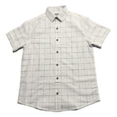 Camisa Manga Curta Xadrez Branca 4188