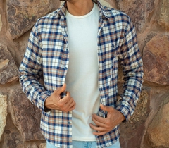 Camisa Xadrez Manga Longa Flanelada Azul 3266 - comprar online