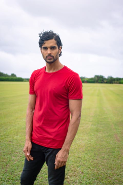 Camiseta Gora Careca Algodão Pima Vermelha 1123 - comprar online