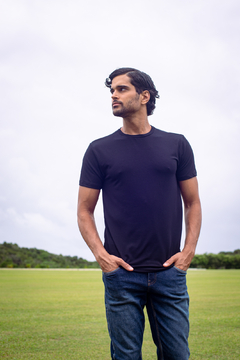 Camiseta Gola Careca Modal Preta 1124 - comprar online