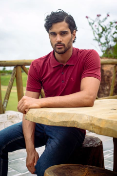 Camisa Gola Polo Flora Vermelha 2461 - comprar online