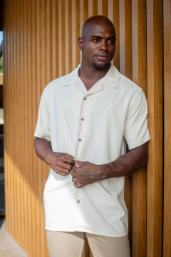 Camisa Manga Curta Masculina em Linho 4254 na internet