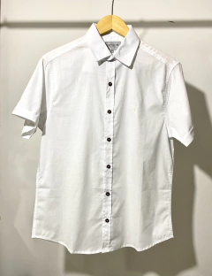 Camisa de tecido Manga Curta Branco 4208