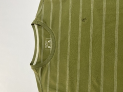 Camiseta Gola Careca Listrada Verde 1141 - comprar online