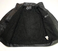 Jaqueta de Couro PU Com Camurça Preto 8221 - loja online