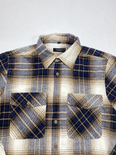 Camisa Xadrez Manga Longa Flanelada Marrom/Preta com bolso 3278 - comprar online