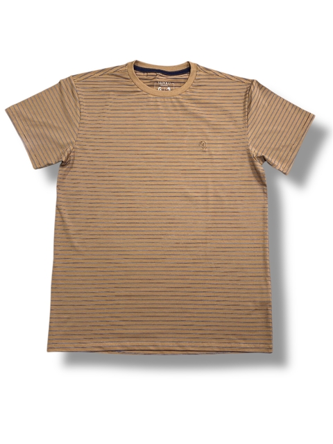 Camiseta masculina Gola Careca Marrom Listrada 1175 - comprar online