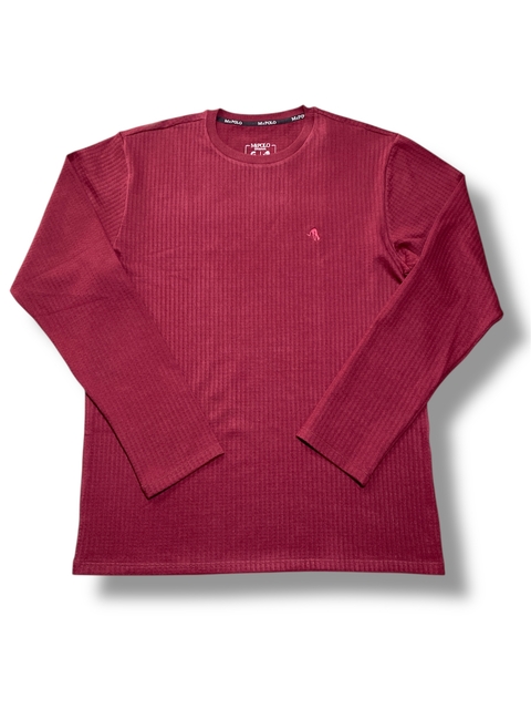 Camisa Manga Longa Masculina Bordô com Texturas 2648 - comprar online