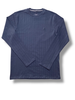 Camisa Manga Longa Masculina Azul com Texturas 2646 - comprar online