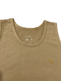 Camiseta Regata Masculina Bege 1813 na internet