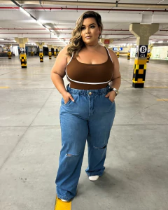 CALÇA JEANS PLUS SIZE WIDE LEG LARISSA - comprar online