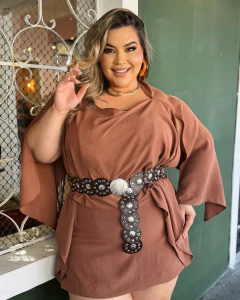 CINTO BOHO COURO PLUS SIZE MARROM - comprar online