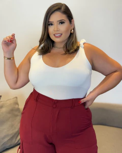 BODY PLUS SIZE ALÇA FRANZIDA MEL - loja online