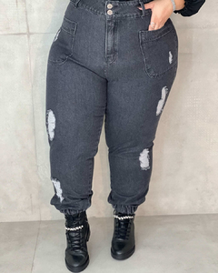 CALÇA JOGGER JEANS PLUS SIZE RAISSA